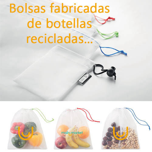 Bolsas hechas de plástico reciclado